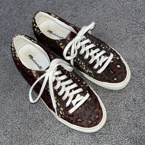 MADEWELL Leopard Print Pony Hair Sneakers - EUC - Women's 7.5 Men's 5.5